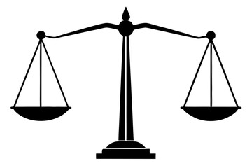 Golden brass scales of justice, a legal symbol of balance and law