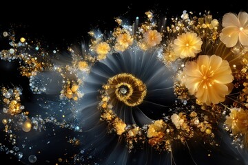 Abstract floral spiral design