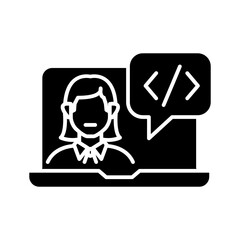 Programmer woman icon