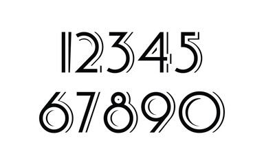Sports Jersey Numbers Set vector.