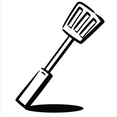 Lineart Spatula Vector Illustration Minimalist Lineart Style