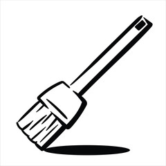 Lineart Basting Brush Vector Illustration Minimalist Lineart Style