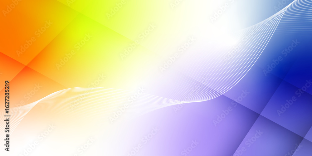 Poster modern simple minimalist colorful technology modern wavy banner template design .light lines with sh
