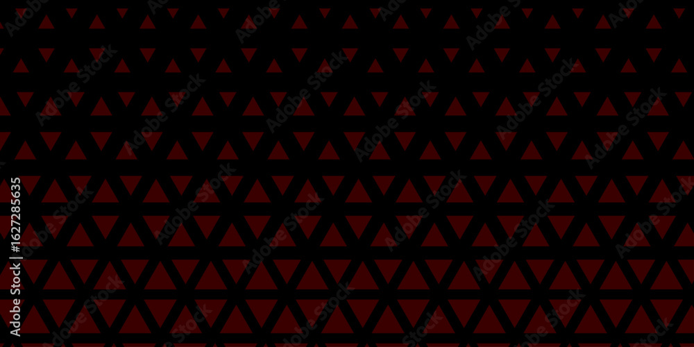 Poster abstract geometric gradient hexagonal pattern background. black and red halftone triangles pattern v