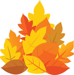 Obraz premium Autumn leaves pile in warm orange and yellow tones