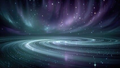Cosmic swirl, swirling nebula, starry background