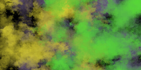 Naklejka premium Beautiful abstract watercolor background. Beauty sweet pastel yellow and green colorful with fluffy clouds on sky. multi color rainbow image. abstract fantasy growing light. .