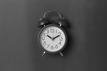 Alarm Clock Isolated Black Background Time always run forward 