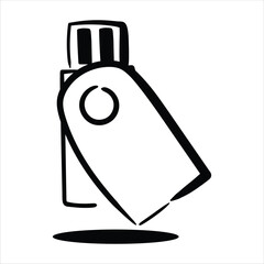 Lineart Flash Drive Vector Minimalist Outlined Style