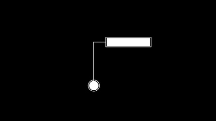 Glowing animated callout infographic white rectangle text box on the right side with copy space, smooth HUD-style design animation.