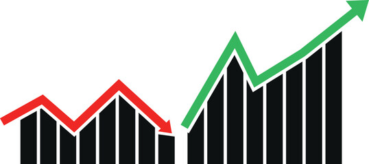 stock market trend up-down symbol