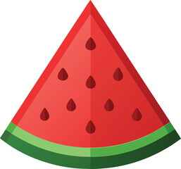 Single slice of watermelon with seeds and juice