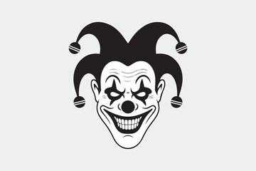 creepy jester silhouette  vector