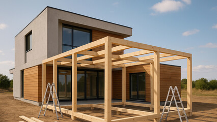 Modern Timber-Frame House Extension with Eco-Friendly Design