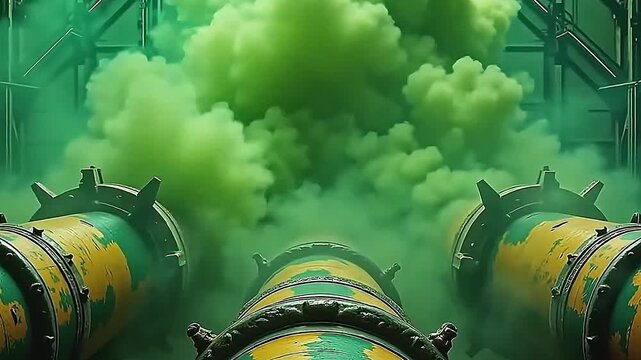 indium angstrom stylize industrial setting, explosion worst burst toxic tout curl with rhythmical impulse ended angstrom geometrical park background.