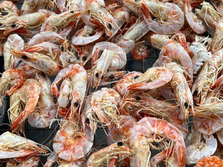 dry shrimps on a market
