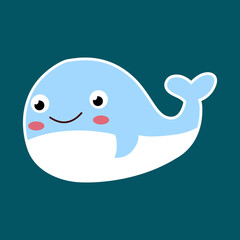 Cute ocean animals sticker set 