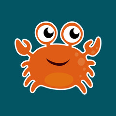 Cute ocean animals sticker set 