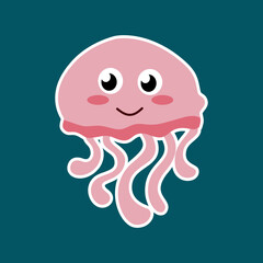 Cute ocean animals sticker set 