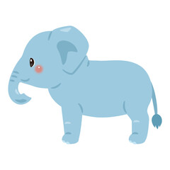 横から見たゾウのイラスト
