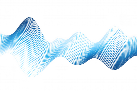 Abstract Waveform of Blue Dots Creating a Dynamic Gradient Flow with a Modern, Energetic Visual Appeal