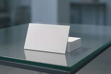 Realistic business card mockup with clean design and soft shadows. Ideal for showcasing branding, logo, or identity designs in a professional presentation.