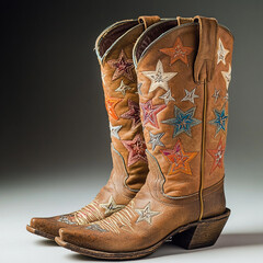 Girls cowboy boots with embroidered stars

