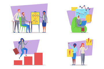 People brainstorming, presenting data, and working on laptops, showcasing teamwork and productivity in professional setting