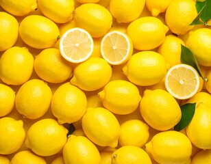 Fresh lemons in a vibrant arrangement