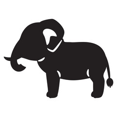 横向きのゾウのシルエット