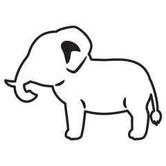 横向きのゾウの線画