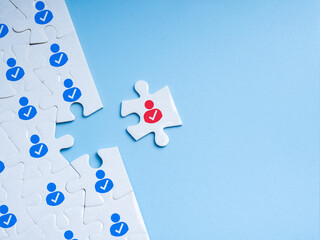 Human resources (HR), recruitment, partnership, team building, hiring concept. The red man icon as...