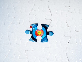 Business goal and success, solution, solvings and problems, creativity concept. Modern 3d hit...