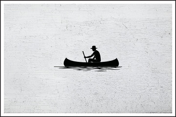 Wandering the Quiet Lake,
Calm Canoe Escape,
Serene Paddling Moment,
Journey Across Still Waters