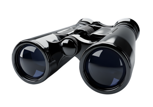 3D Black Binoculars - Optical Device, Vision, Exploration, Discovery, Surveillance, Observation, Adventure, Outdoor Activity, Hunting, Travel