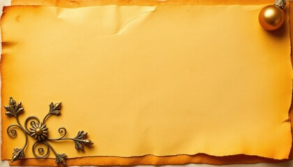 Festive parchment backdrop with adornments perfect for holiday invitations