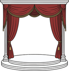 theater stage with red curtains
