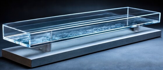 Clear acrylic tray with icy water