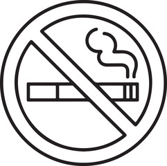 Minimal No Smoking Symbol Set  Clean Outline Vector Icons