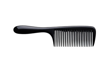 Black comb, high-gloss finish, isolated on black