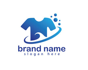 Obraz premium creative laundry logo, clothes with waves underneath, logo design inspiration