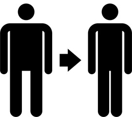 Flat Style Weight Loss and Body Transformation Icon Illustration