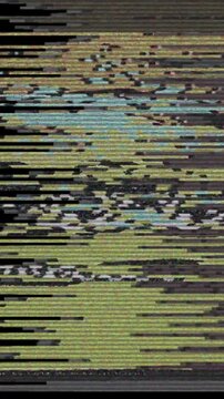 Glitch Art, experimental animation, 2d retro old school video game style art in yellow and black with faces and cartoon elements