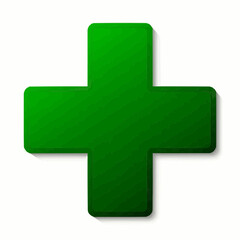 Obraz premium Green Cross Symbol in Vibrant Color, Representing Healthcare and Medicine