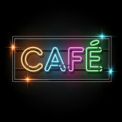 neon cafe sign