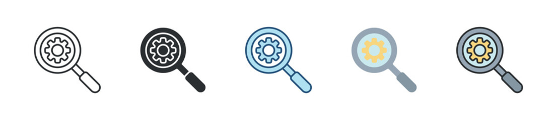 Search Engine Icon Set Multiple Style Collection