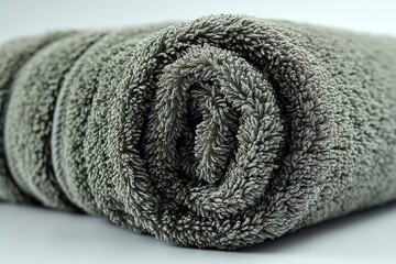 Rolled gray towel
