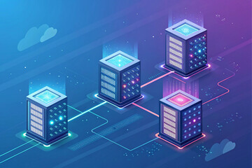 Futuristic illustration about computer technology , High quality image for websites, posters, backgrounds and other modern projects.