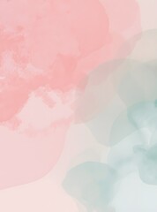 Delicate pastel watercolor background featuring layered blush pink and mint green brush strokes with soft organic blending for artistic and minimalist design projects