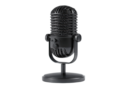 Dark gray microphone with vintage style